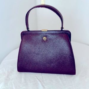 Bienen Davis vintage, dark maroon handbag. Medium size.